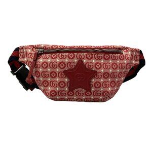 Gucci Interlocking G Children's Belt Bag Bum Bag 502095 Red Cream Navy Jacquard
